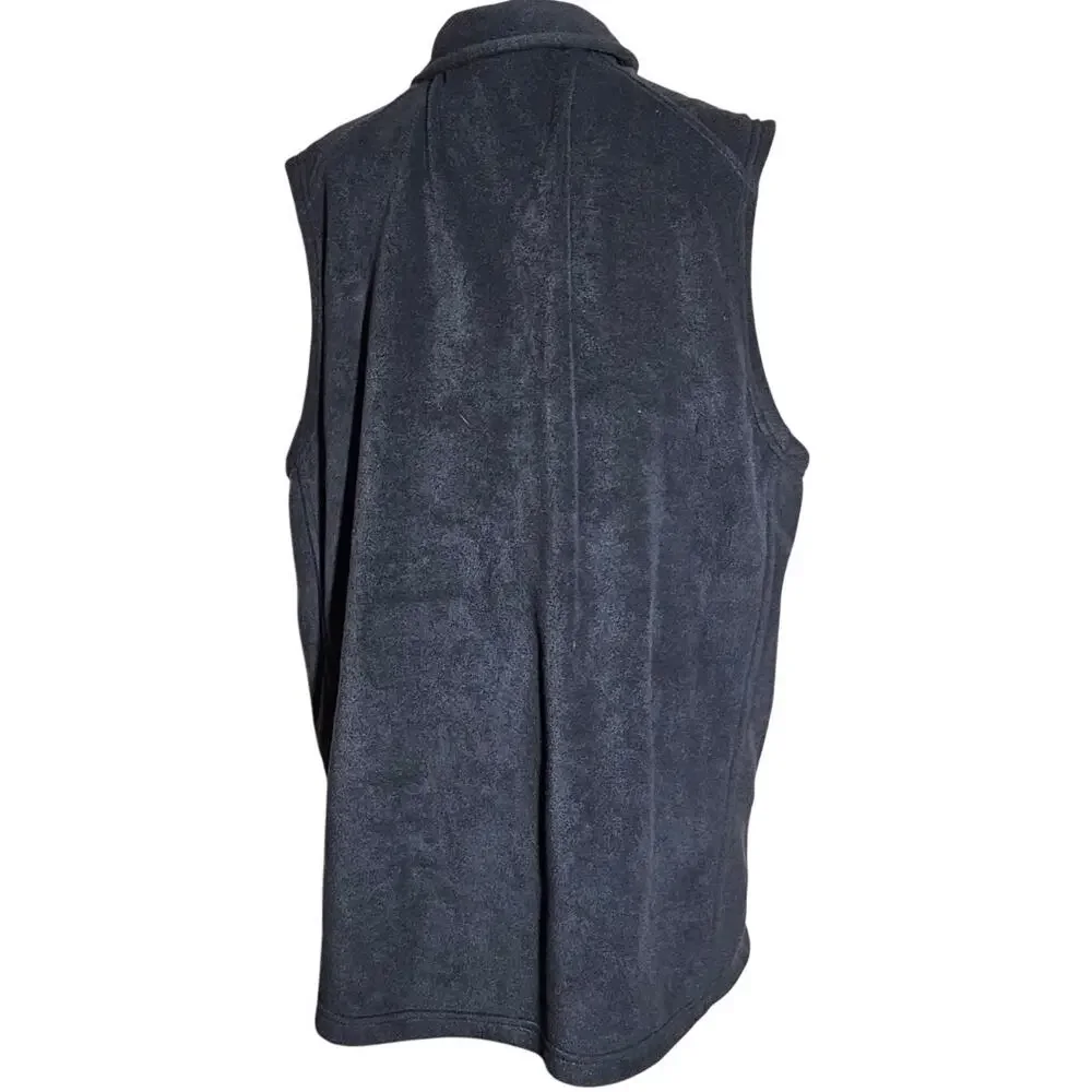 Columbia Black Fleece Full Zip Vest Size Large Tall